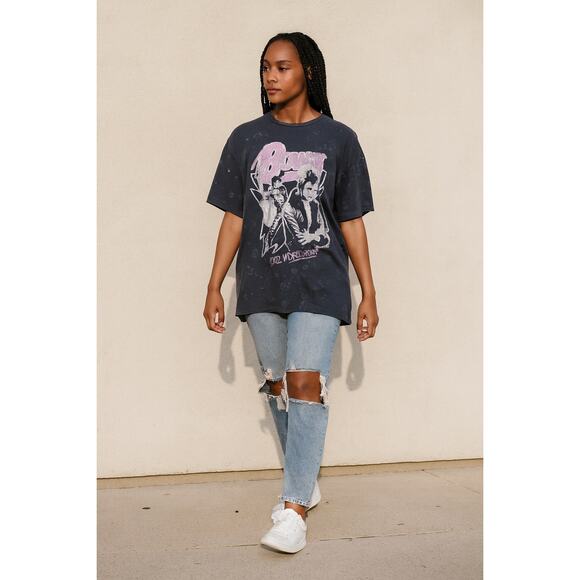 Hybrid Apparel Womens Oversized David Bowie 1972 World Tour T-Shirt Size XL Gray - Picture 1 of 7